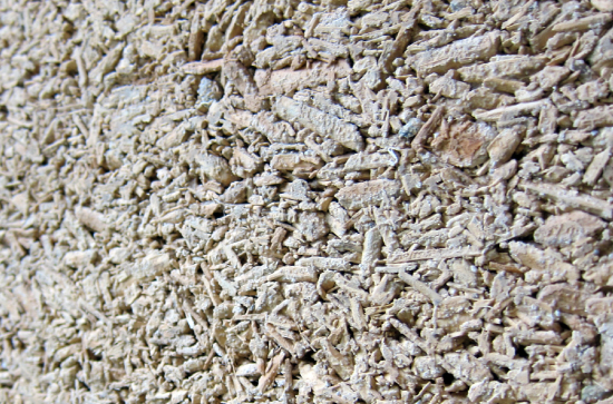 Close-up view of hempcrete, one of the advanced materials created by Bio Fiber Industries.